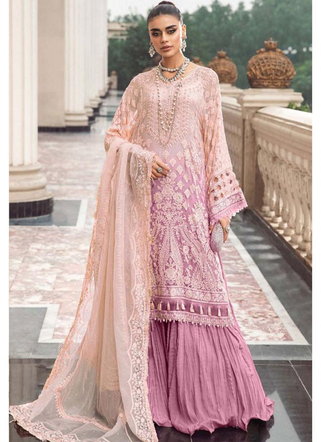 Faux Georgette Pink Party Wear Embroidery Work Pakistani Suit